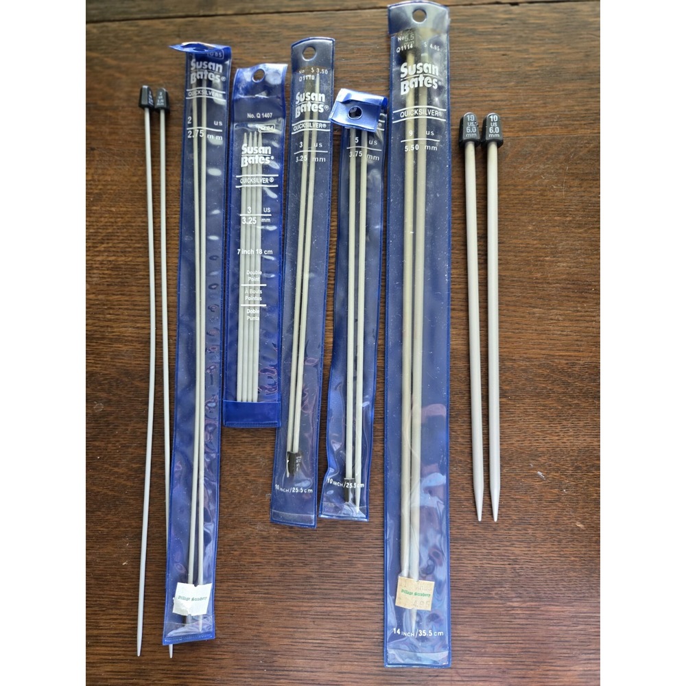 5 Packs  Susan Bates Quicksilver Double Point Knitting Needles